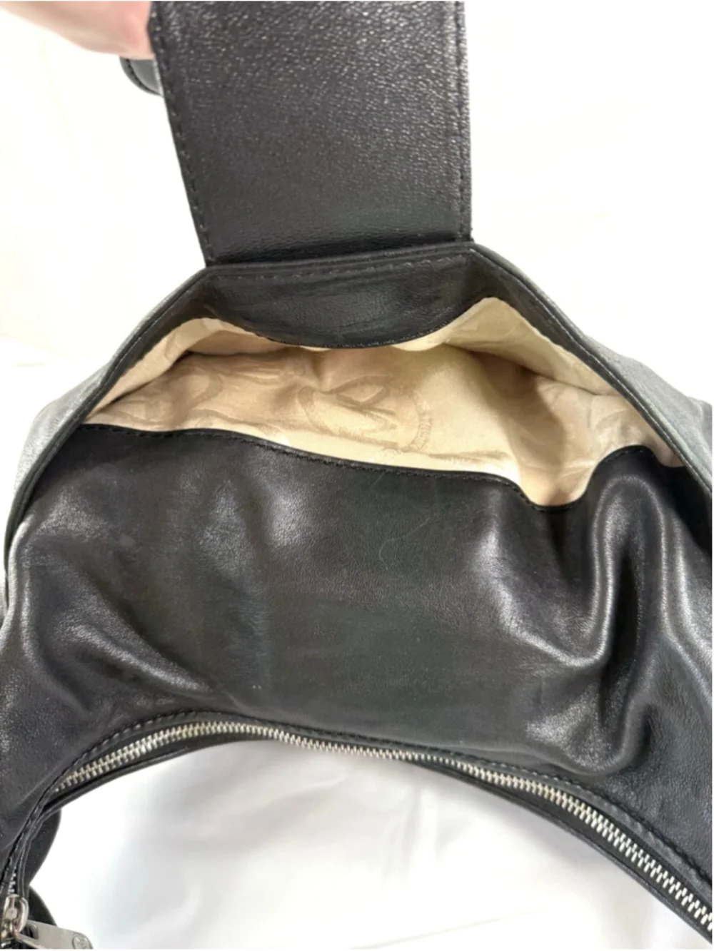 MICHAEL KORS Morgan Black Leather Hobo bag Purse vintage Y2K